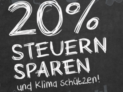 Jetzt Fenster wechseln und 20% Steuern sparen.